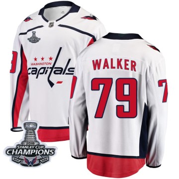 Breakaway Fanatics Branded Youth Nathan Walker Washington Capitals Away 2018 Stanley Cup Champions Patch Jersey - White