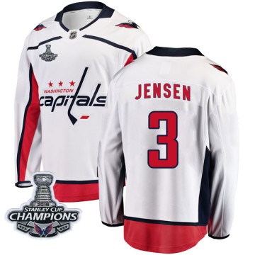 Breakaway Fanatics Branded Youth Nick Jensen Washington Capitals Away 2018 Stanley Cup Champions Patch Jersey - White