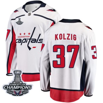 Breakaway Fanatics Branded Youth Olaf Kolzig Washington Capitals Away 2018 Stanley Cup Champions Patch Jersey - White