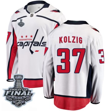 Breakaway Fanatics Branded Youth Olaf Kolzig Washington Capitals Away 2018 Stanley Cup Final Patch Jersey - White