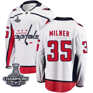 Breakaway Fanatics Branded Youth Parker Milner Washington Capitals Away 2018 Stanley Cup Champions Patch Jersey - White