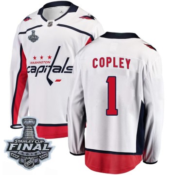 Breakaway Fanatics Branded Youth Pheonix Copley Washington Capitals Away 2018 Stanley Cup Final Patch Jersey - White