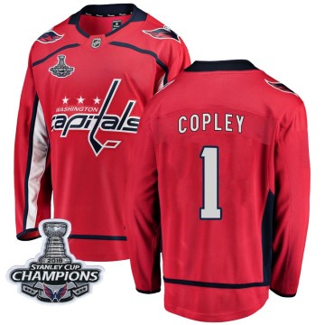 Breakaway Fanatics Branded Youth Pheonix Copley Washington Capitals Home 2018 Stanley Cup Champions Patch Jersey - Red