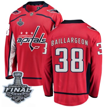 Breakaway Fanatics Branded Youth Robbie Baillargeon Washington Capitals Home 2018 Stanley Cup Final Patch Jersey - Red