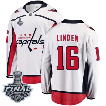 Breakaway Fanatics Branded Youth Trevor Linden Washington Capitals Away 2018 Stanley Cup Final Patch Jersey - White