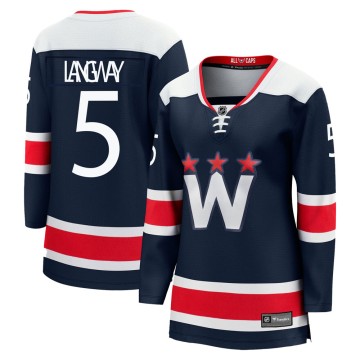 Premier Fanatics Branded Women's Rod Langway Washington Capitals zied Breakaway 2020/21 Alternate Jersey - Navy